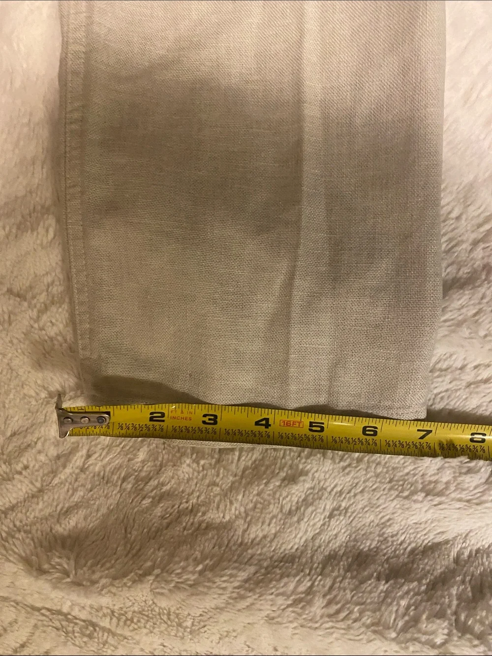 Light Beige Linen-Blend Dress Pants